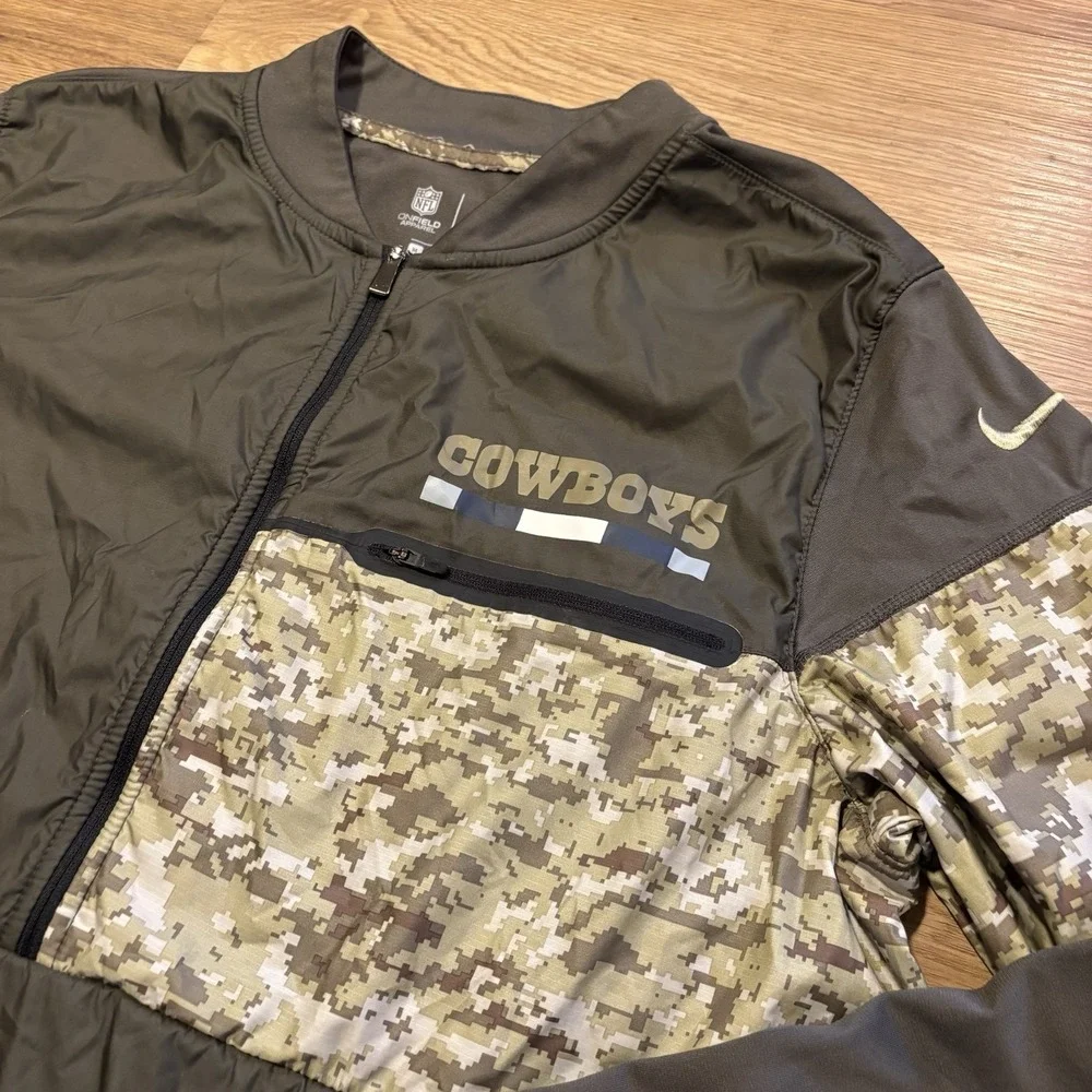 Dallas Cowboys 1/2 Zip Jacket Sz M Salute to Service Nike Shield On Field NFL